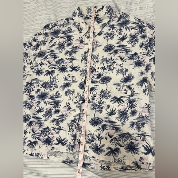 Linen Blouse - Abercrombie & Fitch -Hawaiian blue & white print - Picture 8 of 11